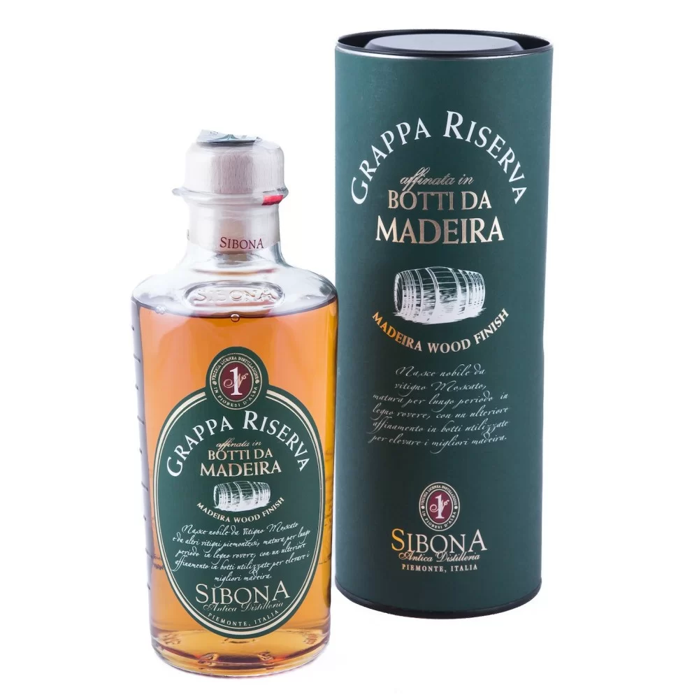 Grappa, Riserva Botti Madeira Sibona, Scatola Tubo 70cl Grappa, Riserva Botti Madeira Sibona, Scatola Tubo 70cl