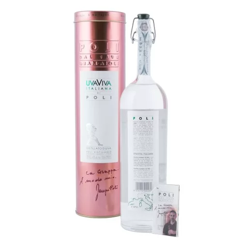Distillato d'Uva, Uvaviva Italiana Poli, 70 cl, Scatola di Latta
