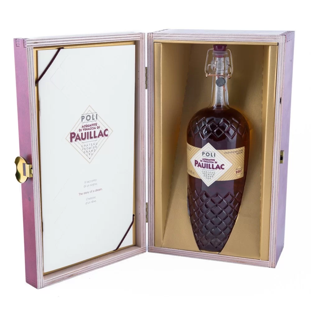 Acquavite, Pauillac Premier Grand Cru Poli, Cassetta Legno 700 ml Acquavite, Pauillac Premier Grand Cru Poli, Cassetta Legno 700 ml