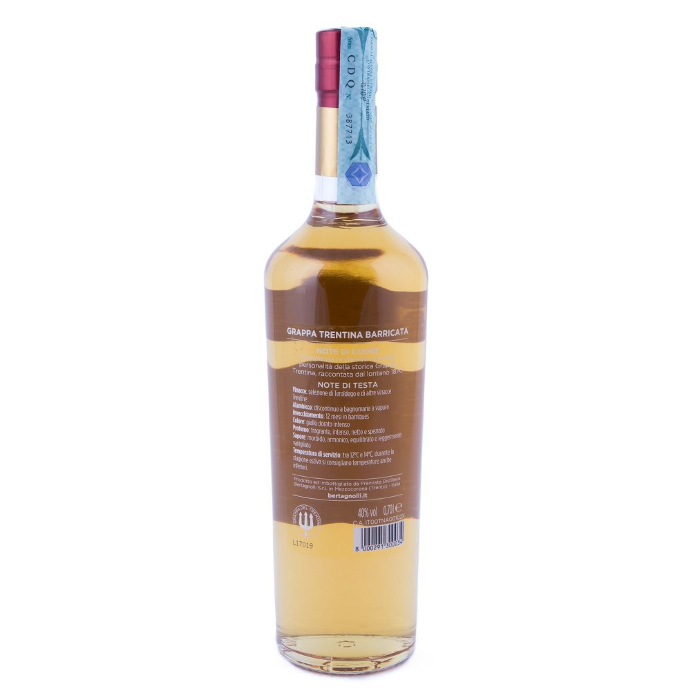 Grappa Barricata Trentina, Gran Grappino Bertagnolli, 70cl