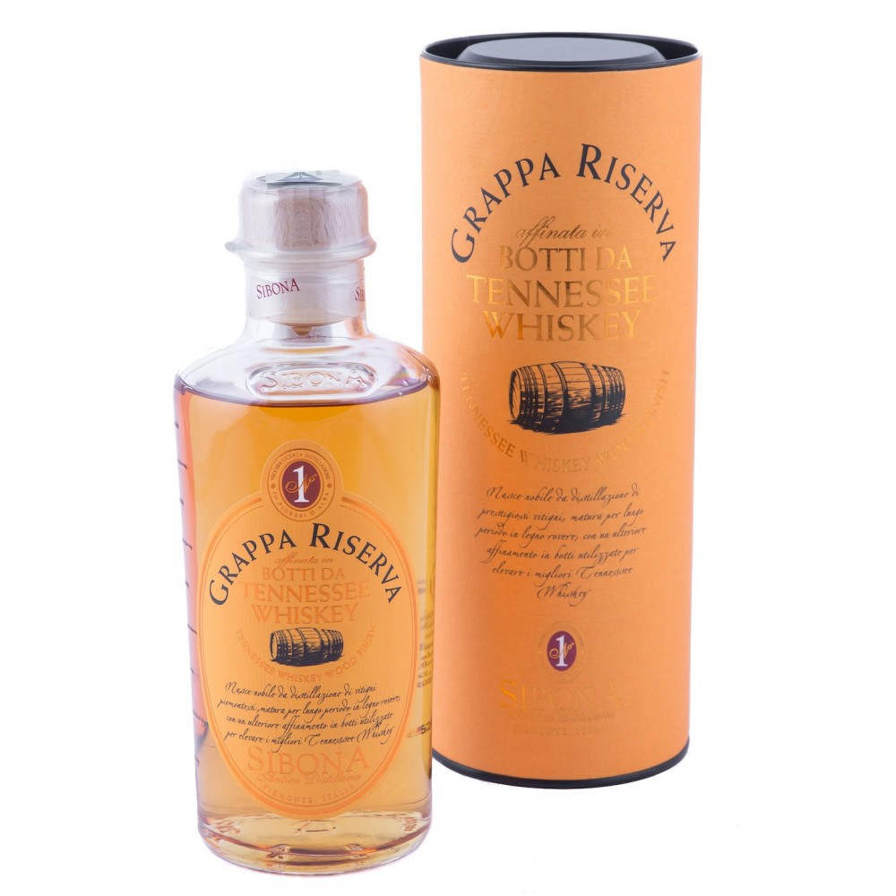 Grappa Riserva Botti Tennessee Whiskey Sibona Scatola 70cl