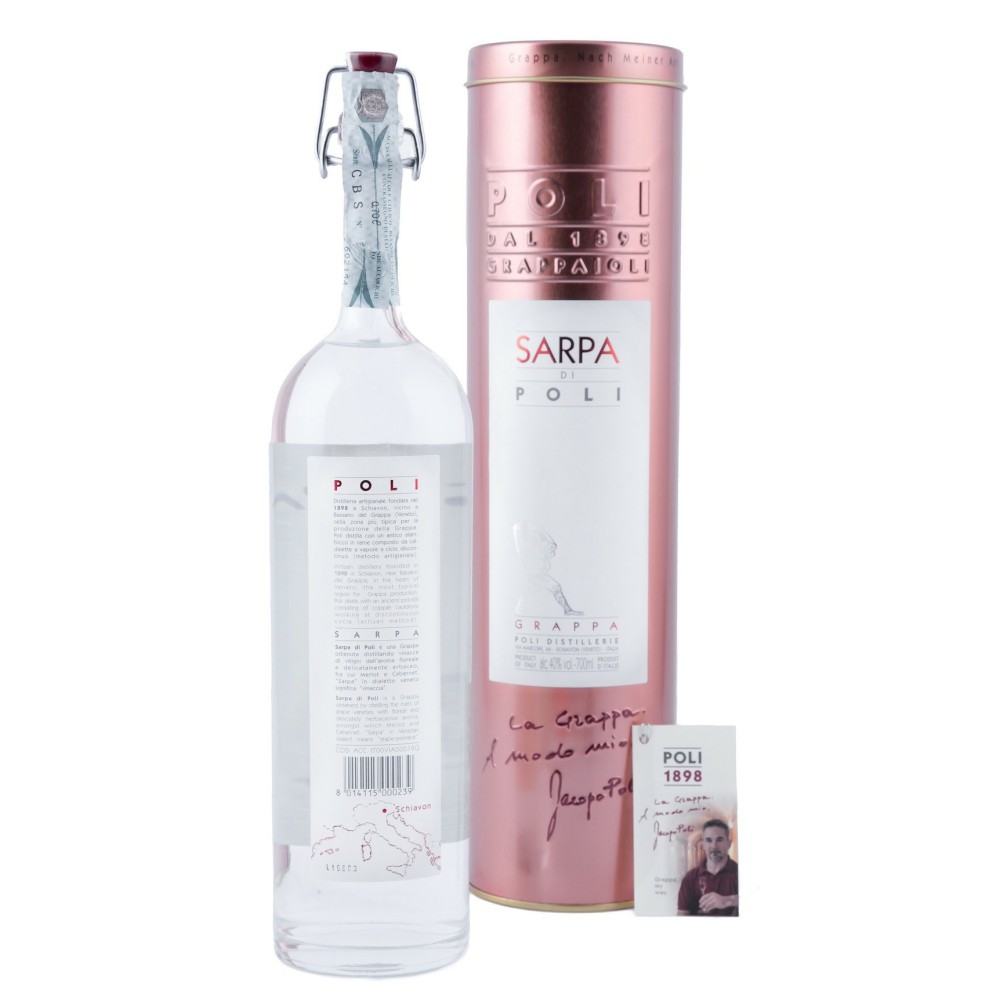 Grappa Sarpa Bianca Poli 70cl Scatola Latta