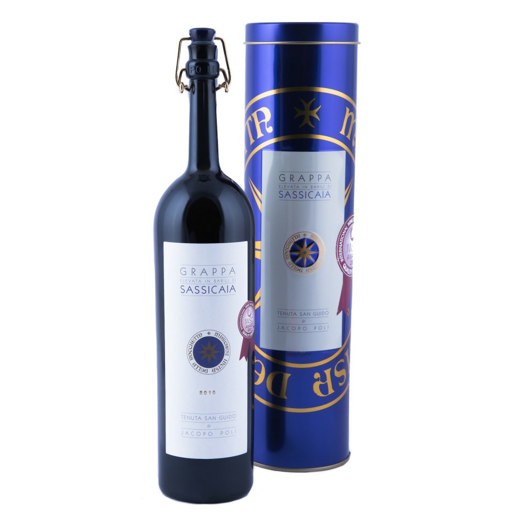 Grappa Poli di Bolgheri Sassicaia Scatola in Latta 70ml