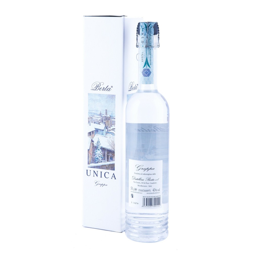 Unica Grappa Bianca 50 cl Berta con scatola