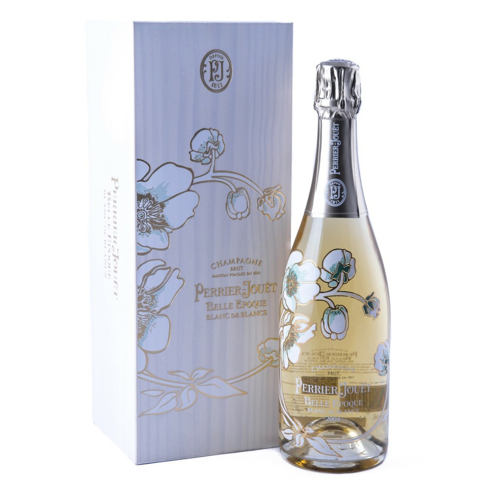 Champagne Brut Belle Epoque Blanc de Blancs Perrier jouet 2004 Cassetta Legno