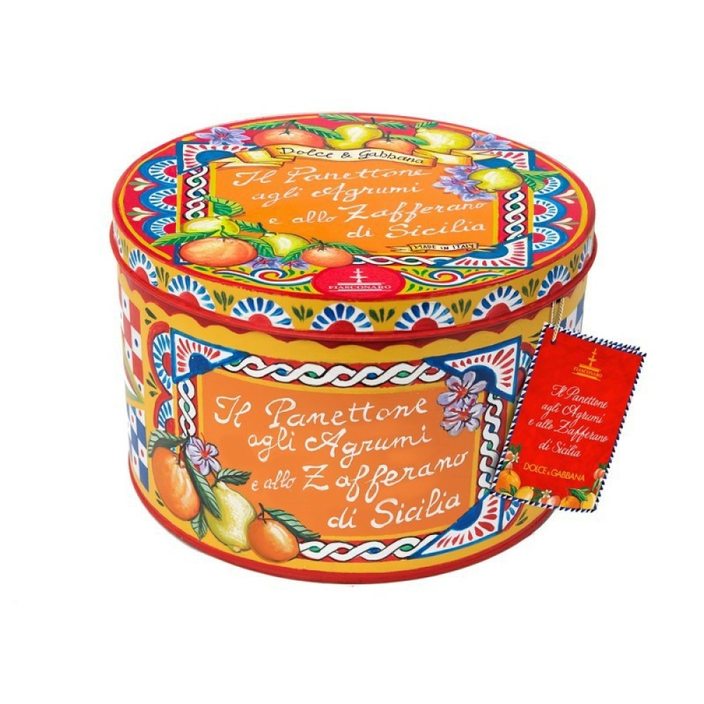 Fiasconaro Panettone Dolce & Gabbana Agrumi e Zafferano di Sicilia Latta Rossa