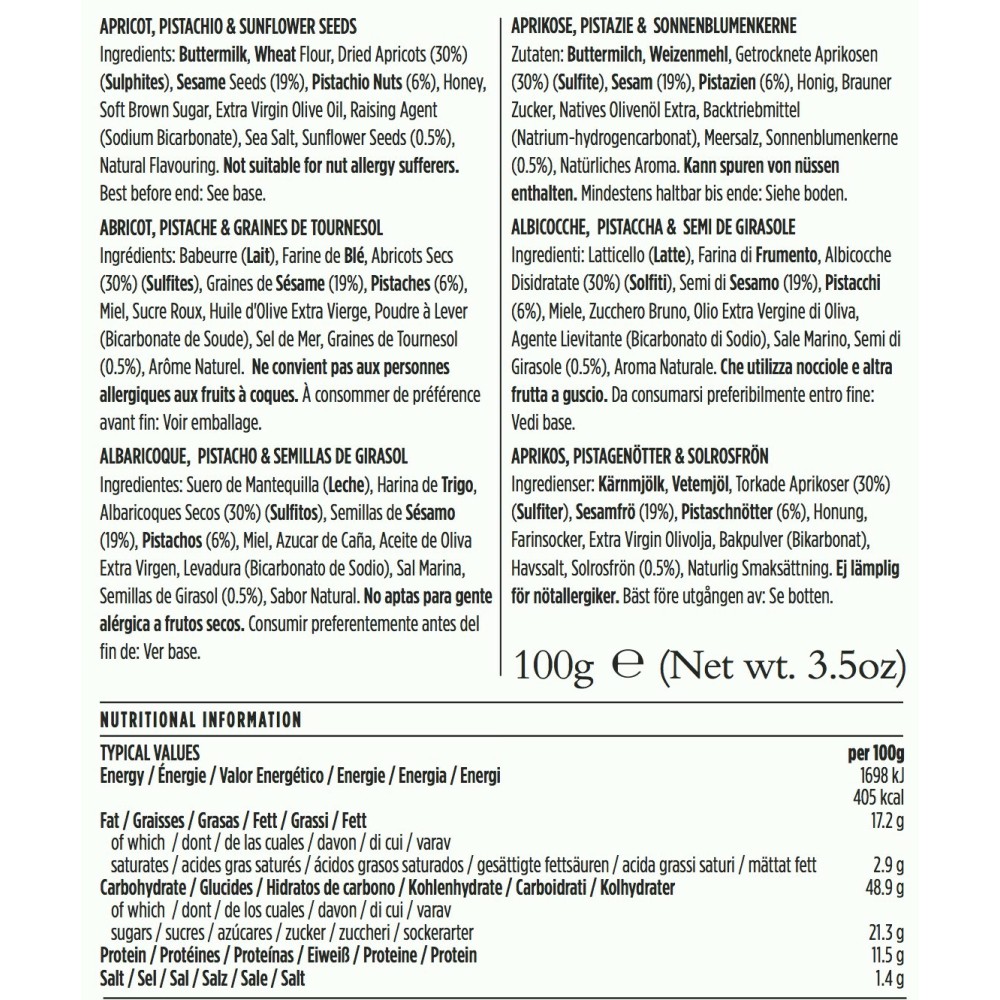 The Fine Cheese & Co. Toast for Cheese con Albicocca, Pistacchi e Semi di Girasole.