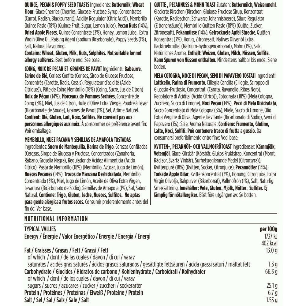 The Fine Cheese and Co. Toast for Cheese Mela Cotogna Noci Pecan e Semi di Papavero
