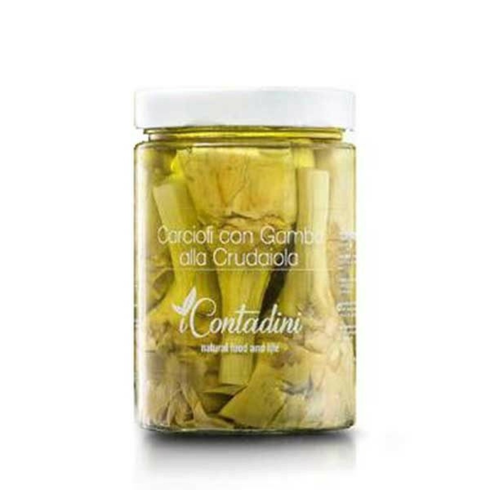 I Contadini Carciofi con Gambo alla Crudaiola Barattolo 520g