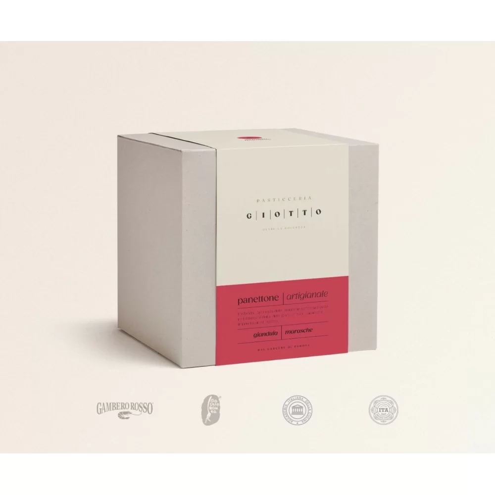 Giotto Pasticceria del Carcere di Padova Panettone Artigianale Amarene e Gianduia 1kg Giotto Pasticceria del Carcere di Padova Panettone Artigianale Amarene e Gianduia 1kg