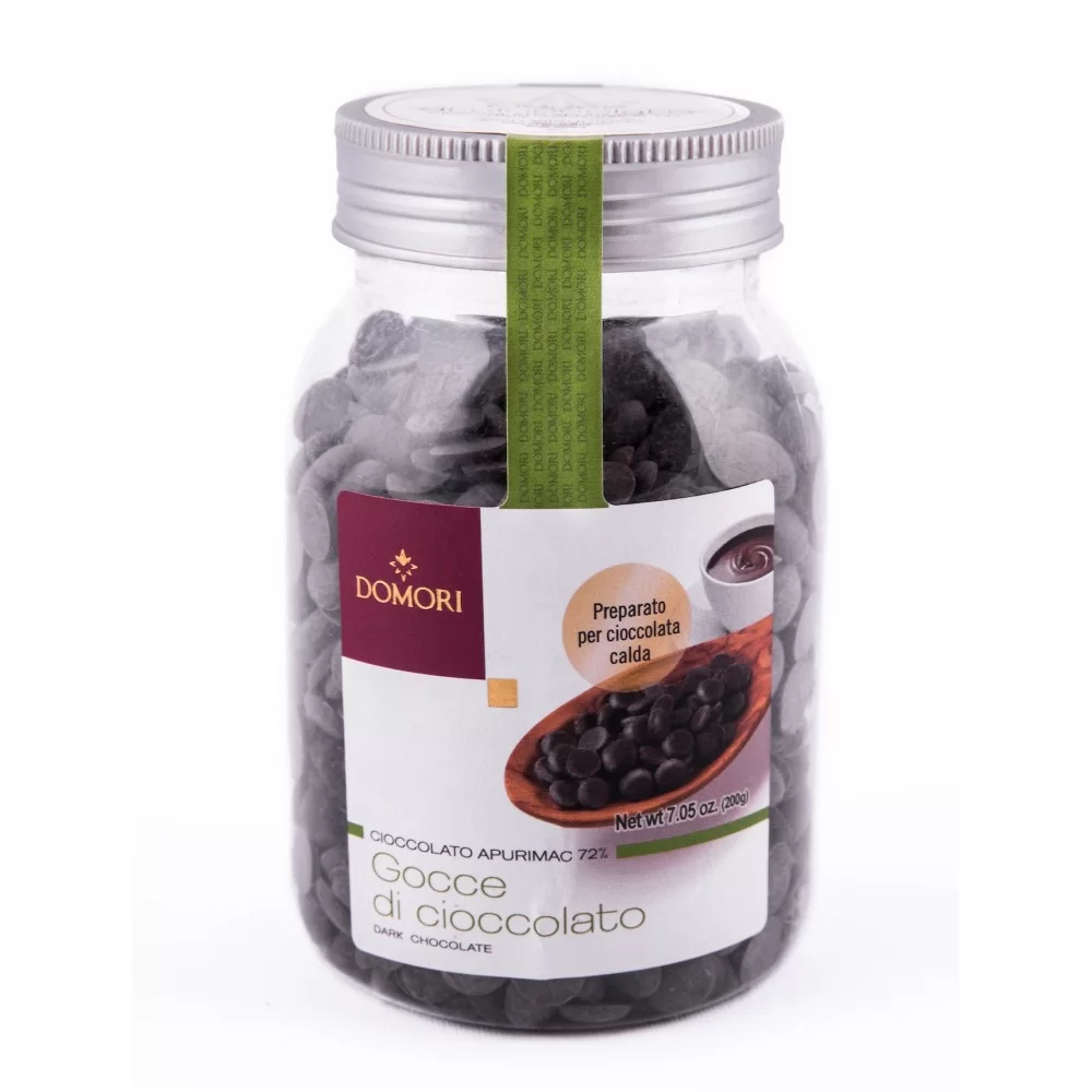 Dispensa Dolce Domori Gocce di Cioccolato Apurimac 72 preparato per cioccolata calda 200 g